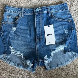 🟠NWT! LOVE TREE High-Waist Stretch Denim Shorts LARGE